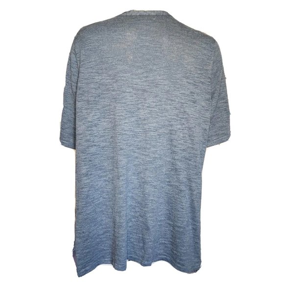 Croft & Barrow Top Womens Plus Size XXL Solid All Blue Short Sleeve Button Front - Picture 3 of 7